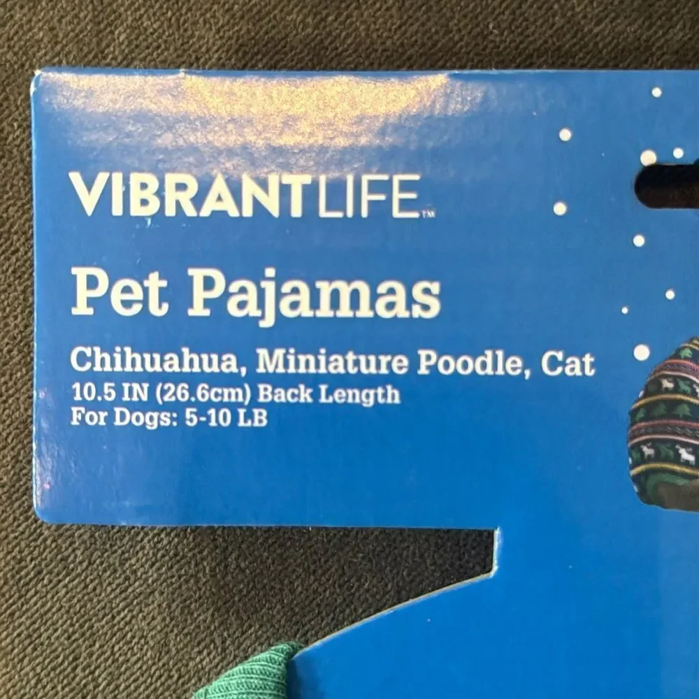 Vibrant Life Christmas Themed Pet Dog Cat Pajamas Size XS NEW
